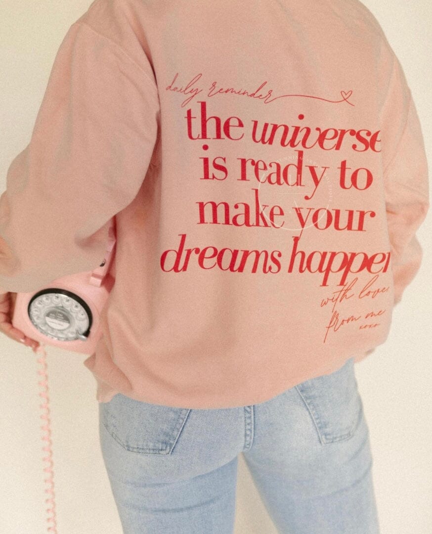 Love Letter Dreams Light Pink Crewneck Sweatshirt Long sleeve Chaudoin Creations 