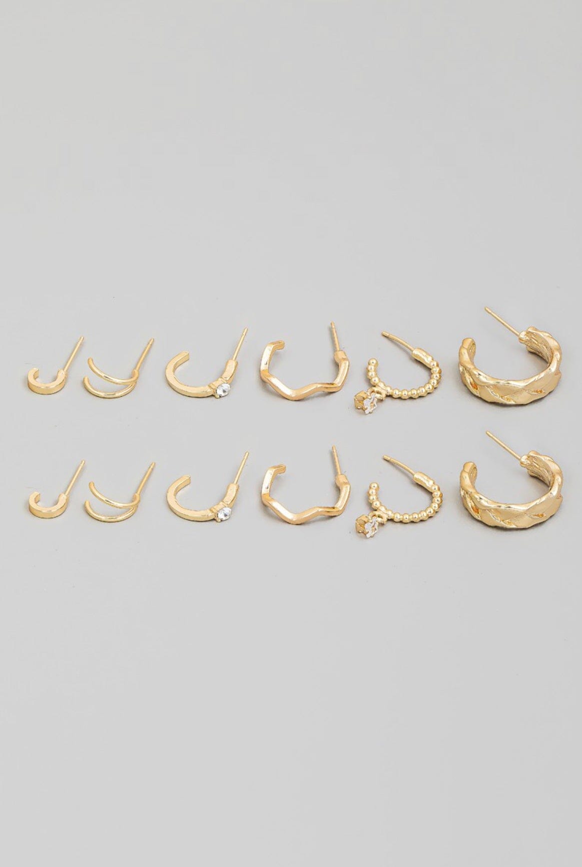Assorted Metallic Hoop Earrings Set Jewelry Fame 