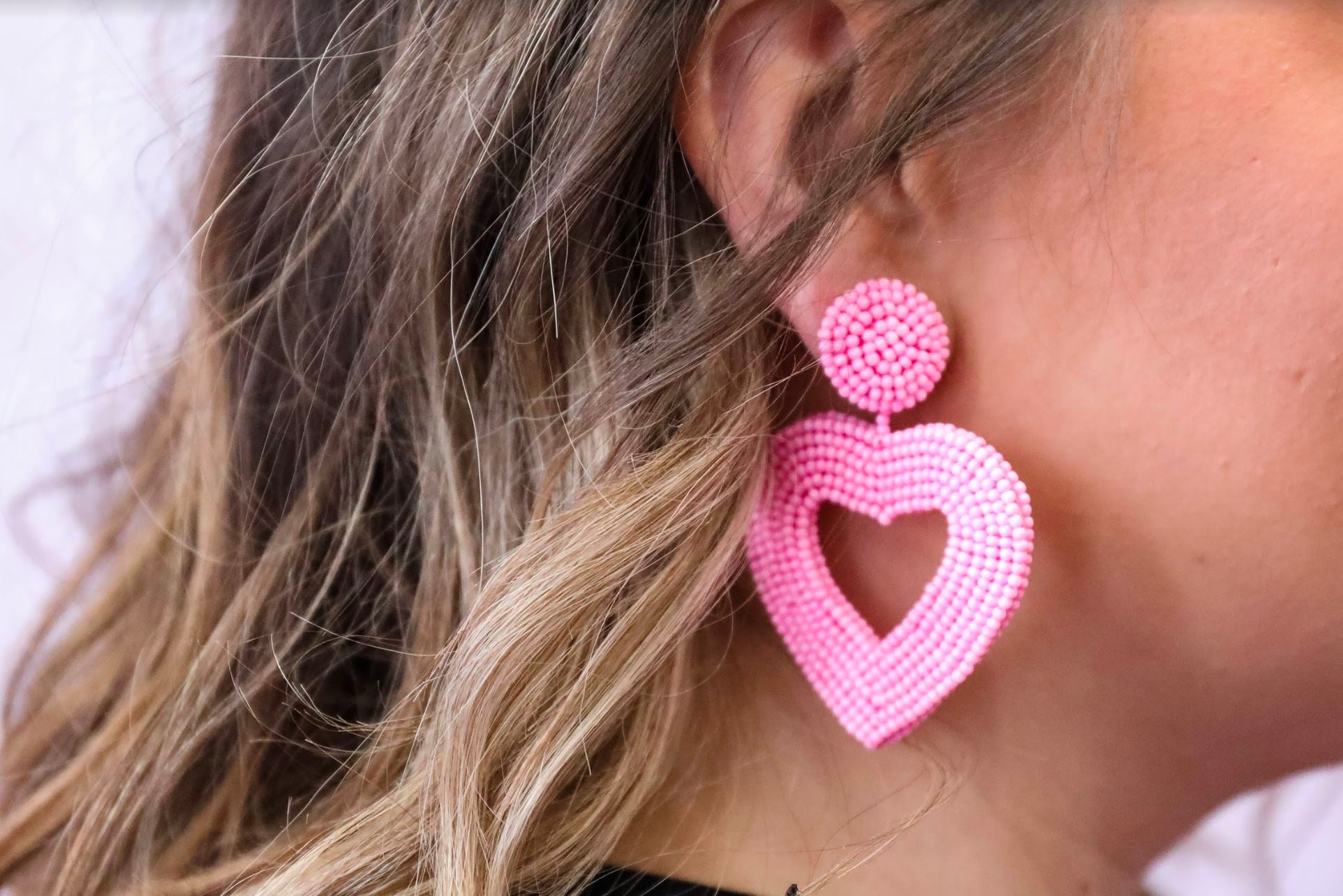 Be My Valentine Beaded Heart Earrings Jewelry Jess Lea 