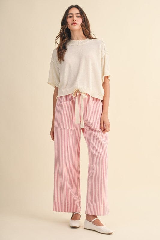 Ivory Mock Neck Lightweight Knit Short Sleeve Top &amp;merci 