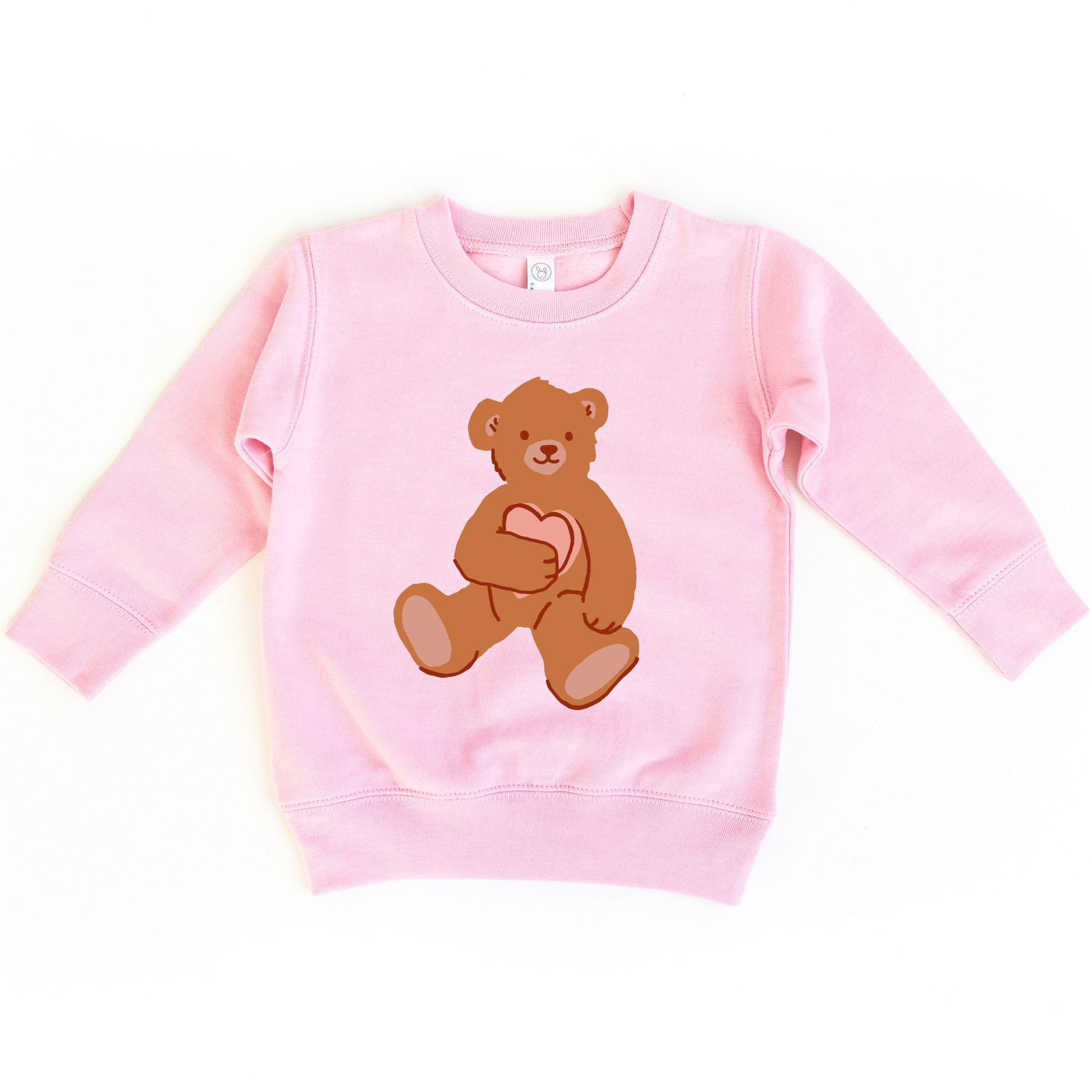 Bear Holding Heart Valentines Day Kids sweatshirt : Grey / 3T Benny &amp; Ray Apparel 