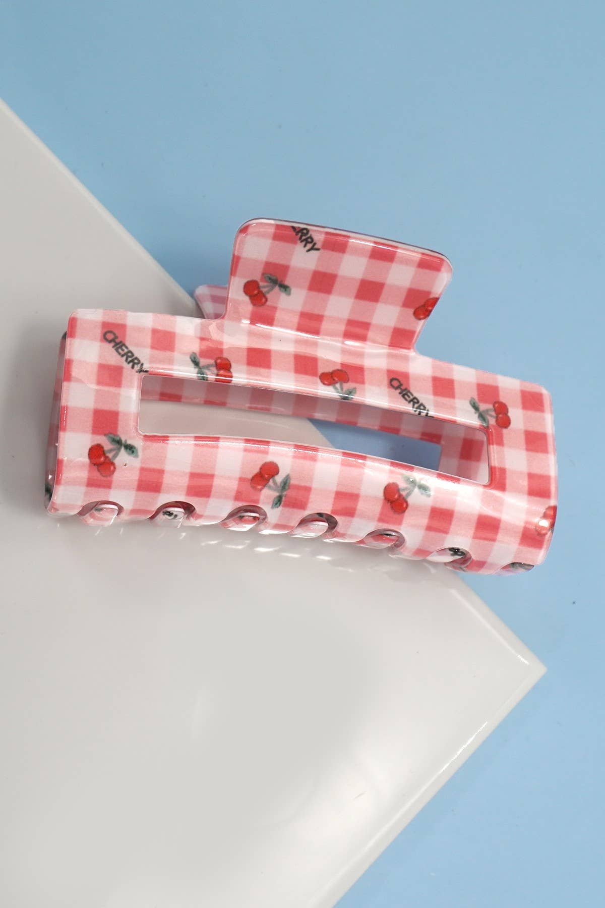 CHECKER CHERRY HAIR CLAW CLIPS | 40H943: PEACH JOSSLYN by wall to wall 