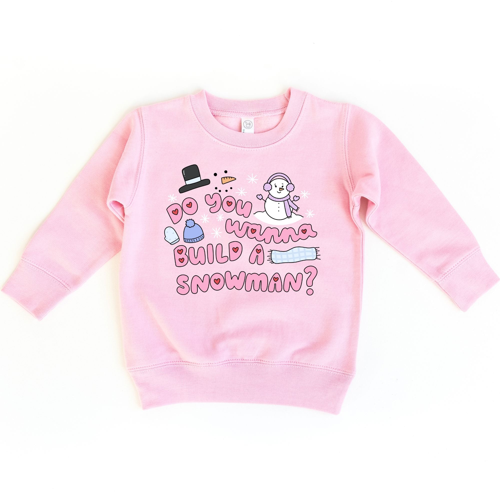 Do you wanna build a snowman Kids Pullover Sweatshirt : Teal / 5/6 T Benny &amp; Ray Apparel 