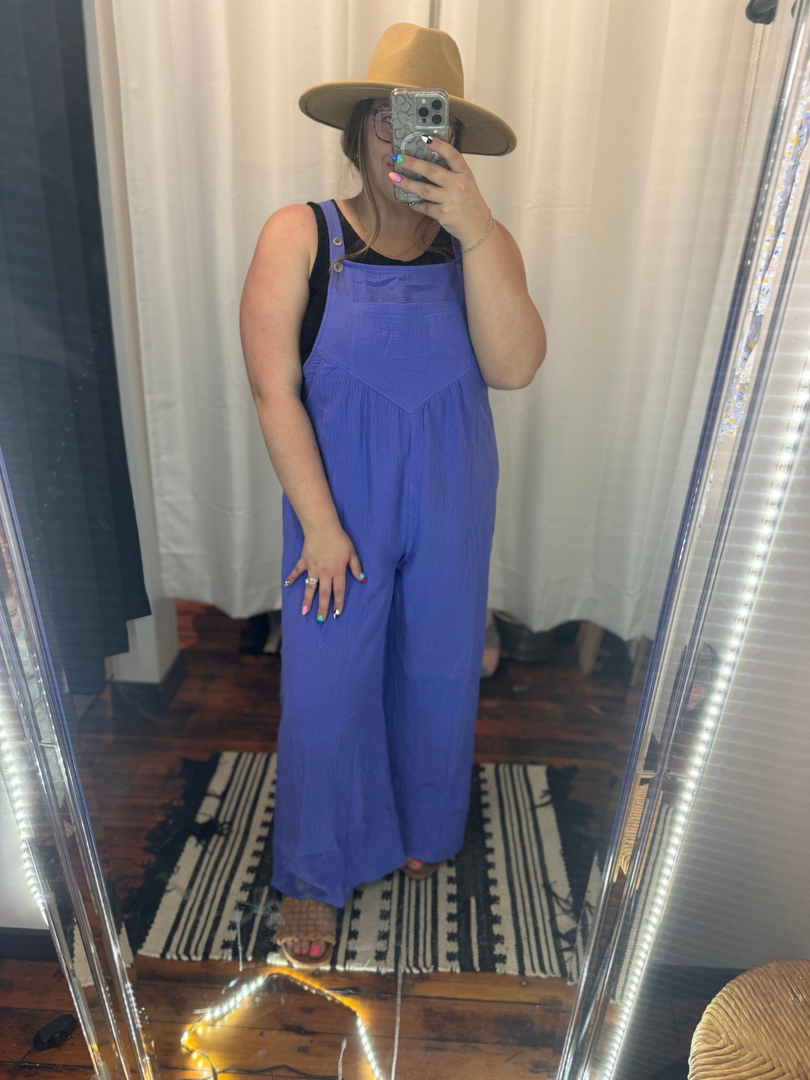 Azure Blue Pocket Wide Leg Jumpsuit Jumpsuit & Rompers Heyson 