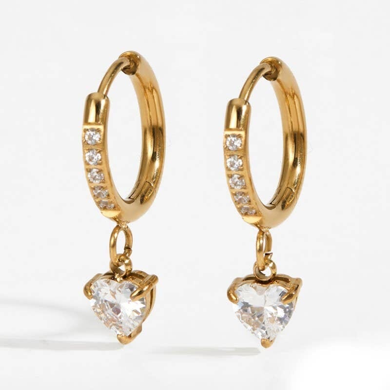 18K STAINLESS STEEL TARNISH FREE CRYSTAL EARRINGS | 40E471: TEARDROP JOSSLYN by wall to wall 