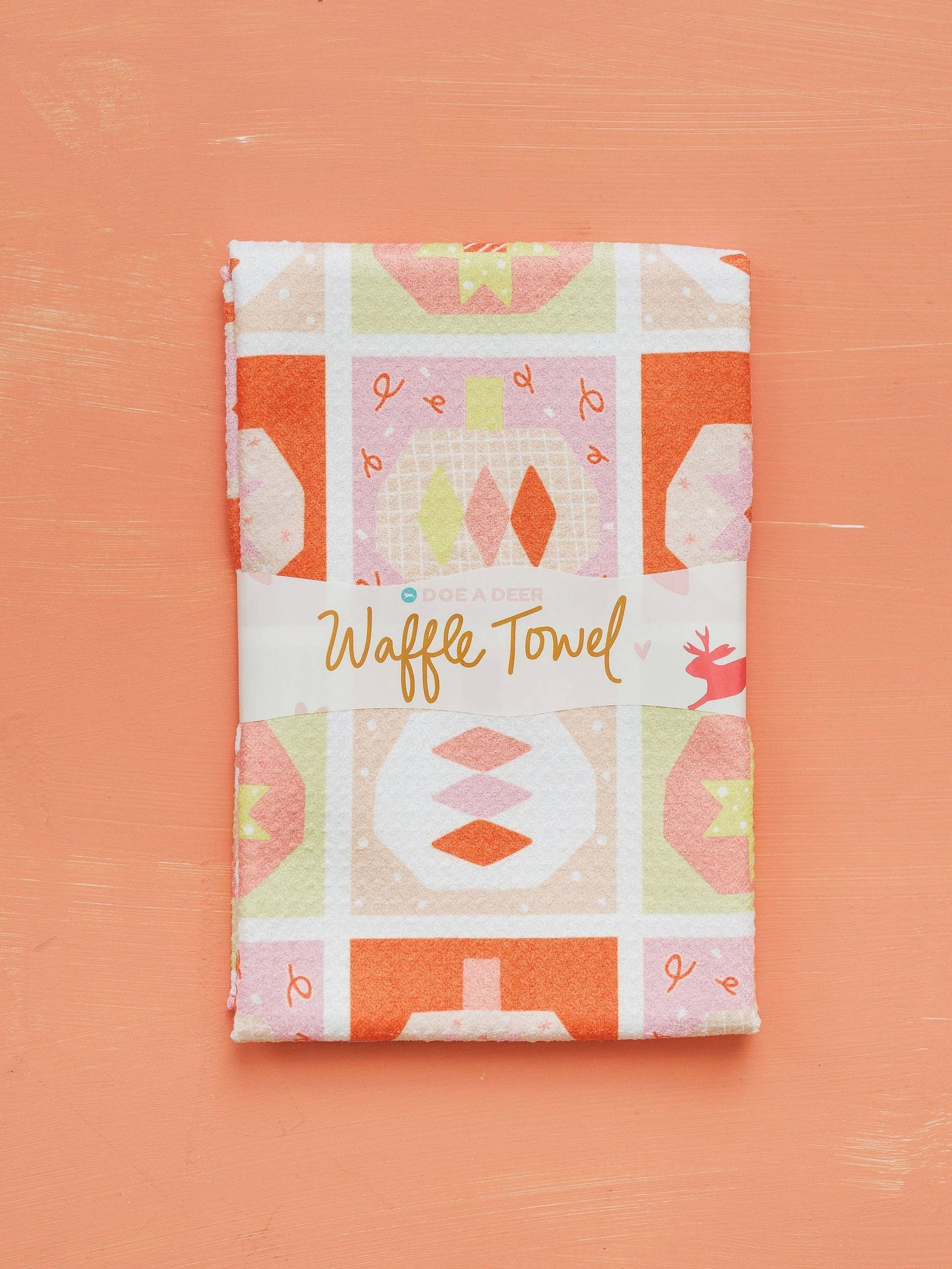 Pumpkin Quilt Waffle Towel | Fall Doe A Deer 