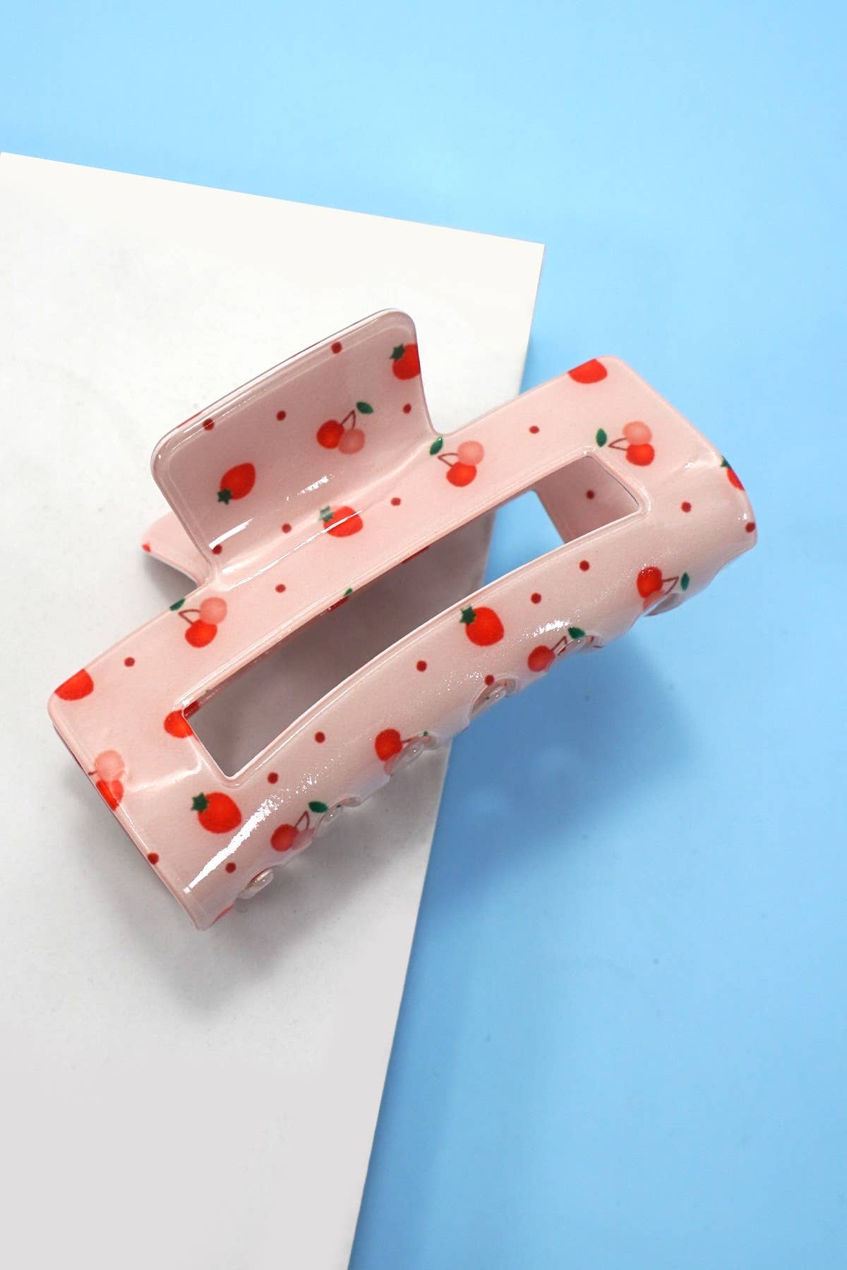 CHECKER CHERRY HAIR CLAW CLIPS | 40H943: Pink JOSSLYN by wall to wall 