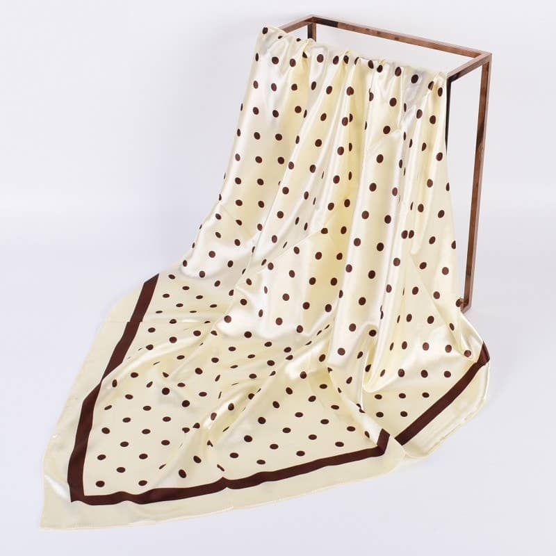 LARGE POLKA DOT PRINT BANDANA SCARF | 40SC694: IVORY JOSSLYN by wall to wall 