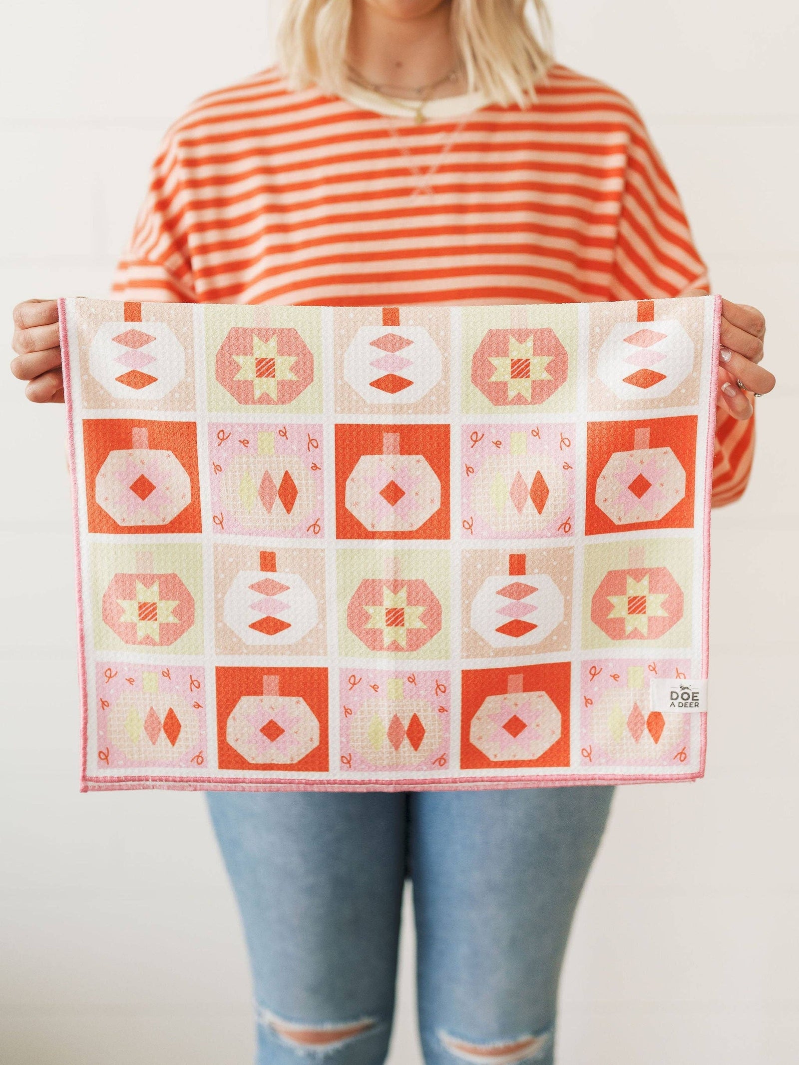 Pumpkin Quilt Waffle Towel | Fall Doe A Deer 