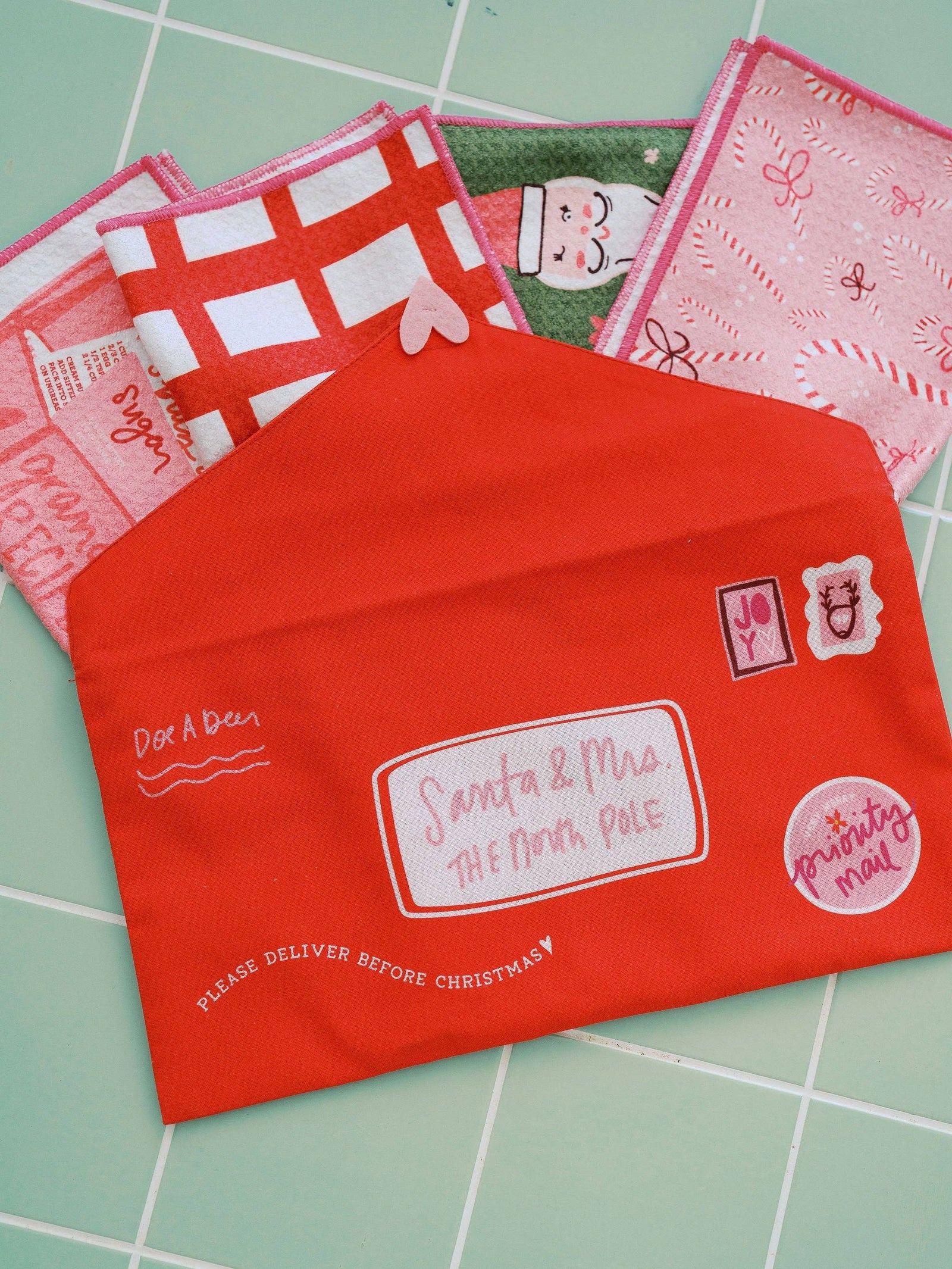Letters to Santa Waffle Cloths - Set of 4 | Christmas Doe A Deer 