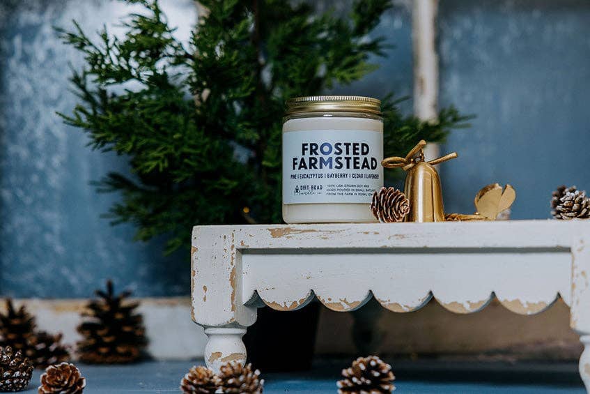 Frosted Farmstead Candle: 8 oz Candle Dirt Road Candle Co 
