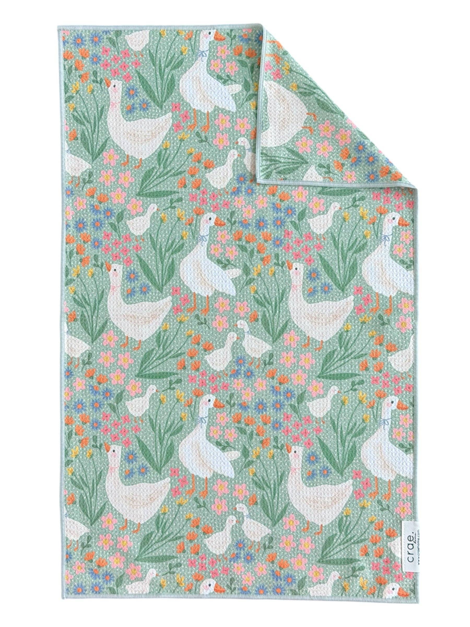 Wildflower Waddle: Double-Sided Hand Towel: Multi / Hand Towel (17 in x 27 in) Crae.Home 