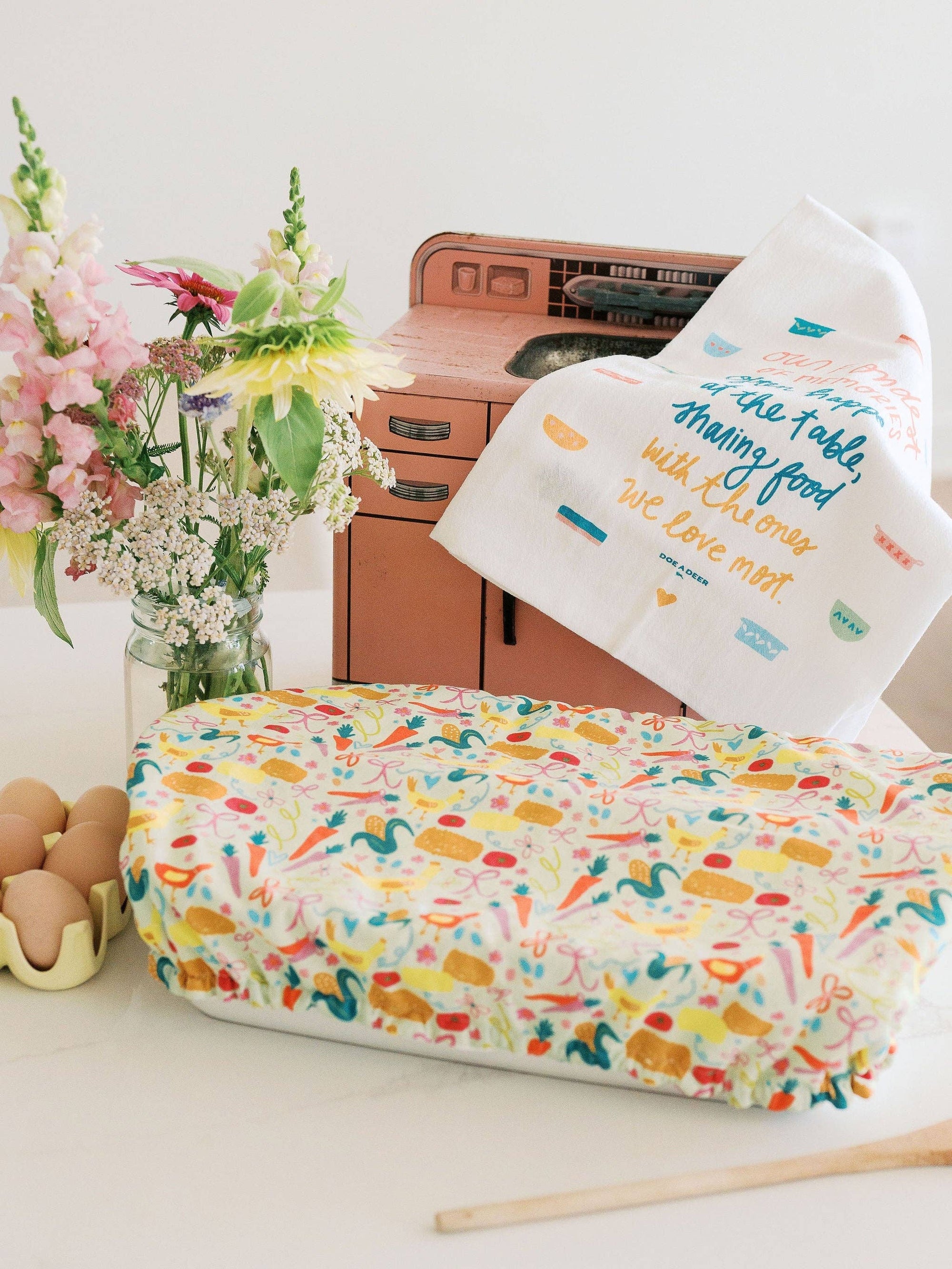 Farm Fresh 10x14 Baking Dish Cover Doe A Deer 