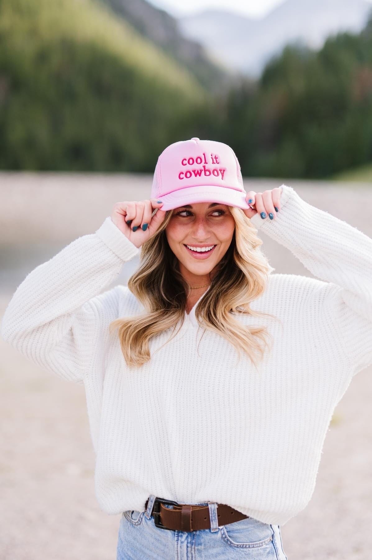 Cool it Cowboy Pink Trucker Hat The Humming Arrow Boutique 