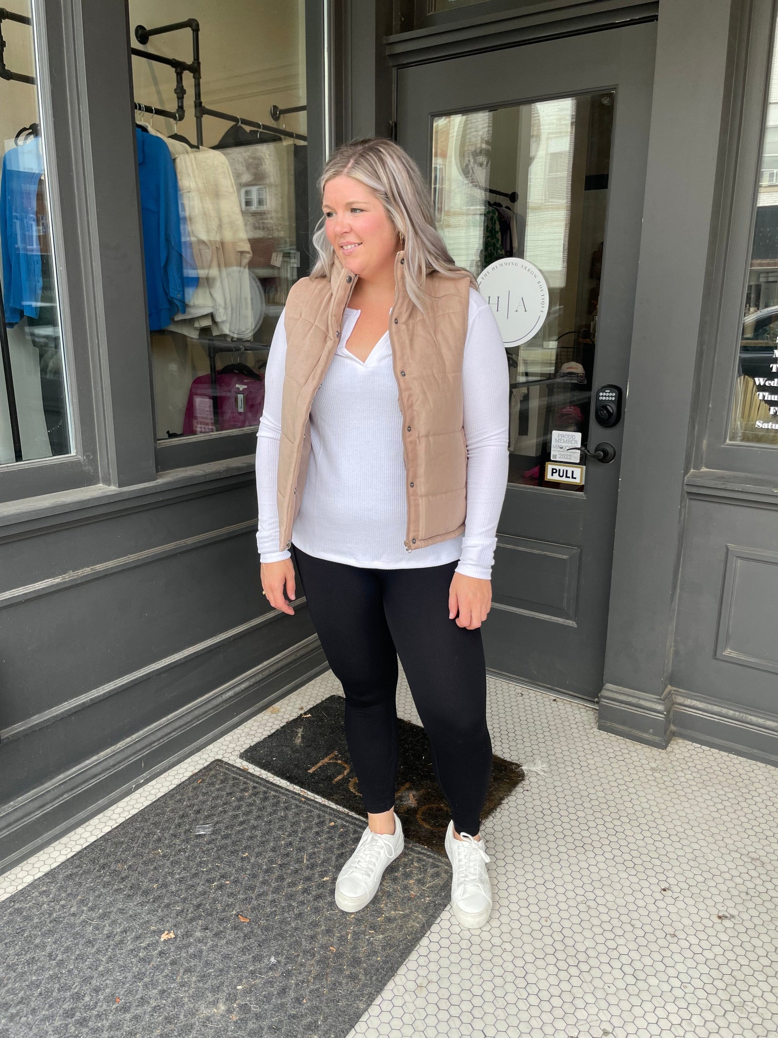 Peyton Taupe Padded Vest Outerwear Be Cool 