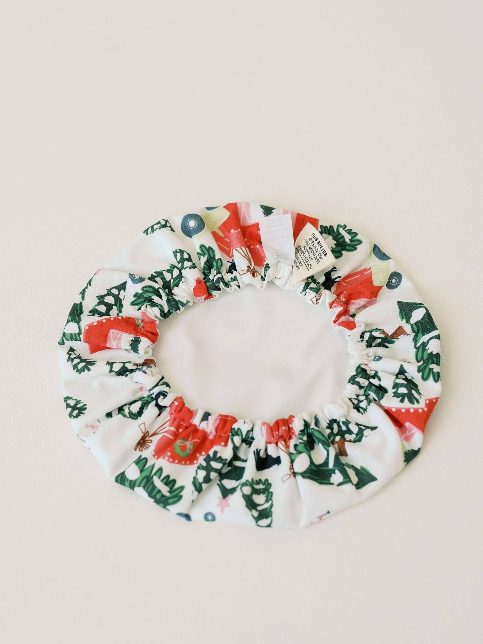 Festive Farm 10.5" Bowl Cover | Holiday Baking, Christmas Doe A Deer 