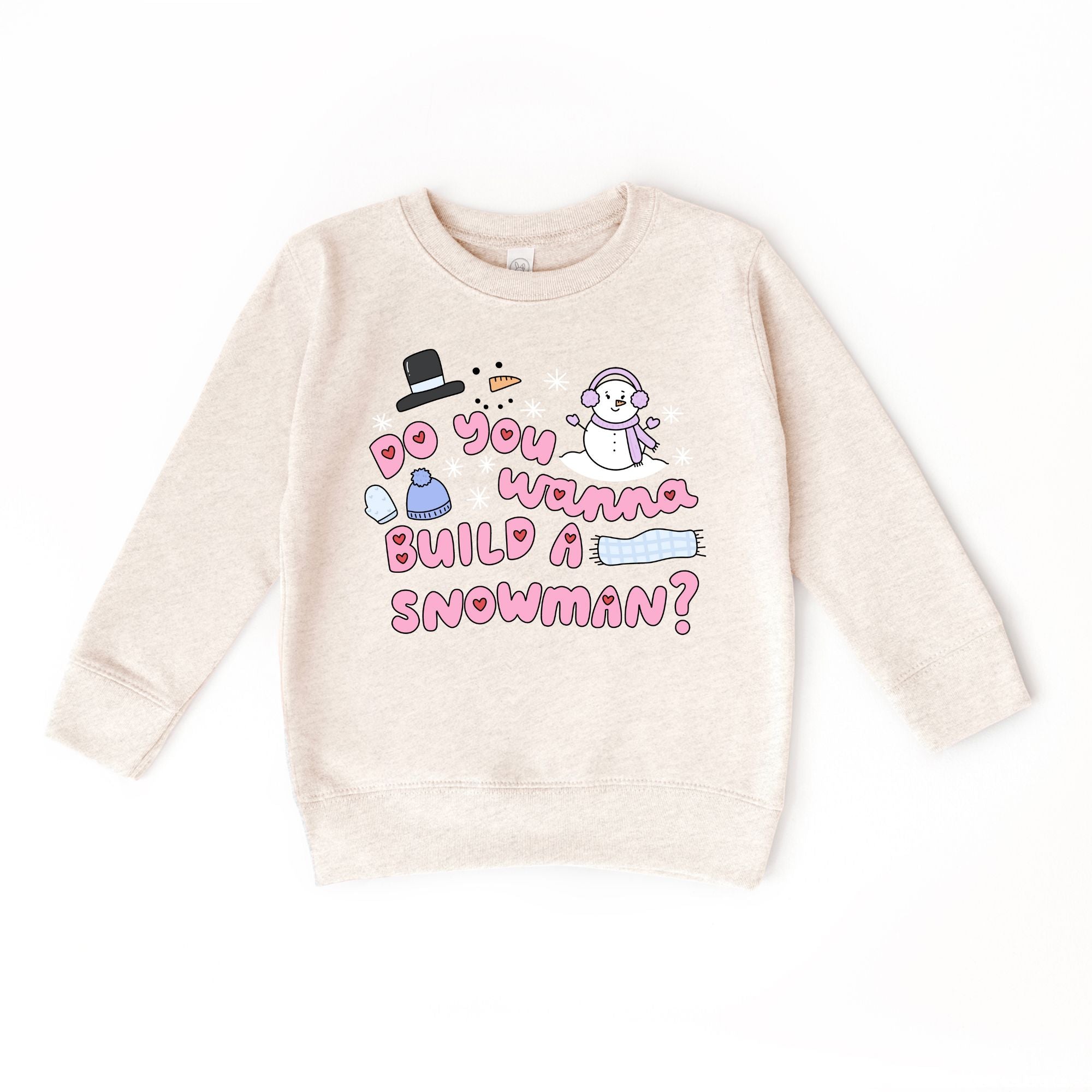Do you wanna build a snowman Kids Pullover Sweatshirt : Teal / 5/6 T Benny &amp; Ray Apparel 