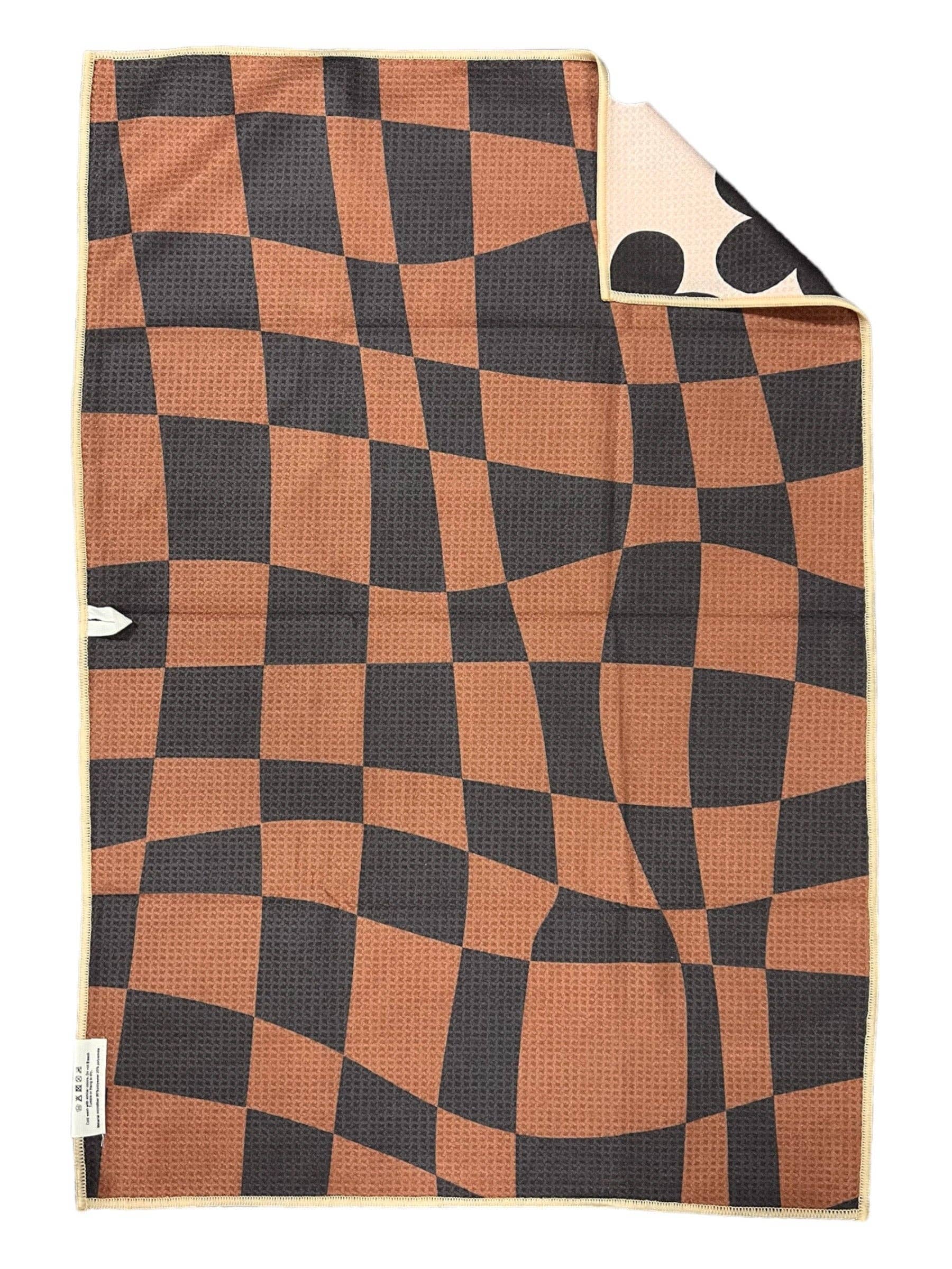 Bobbie: Reversible Hand Towel: Black/Brown/Cream / 19x29 in / Hand Towel Crae.Home 