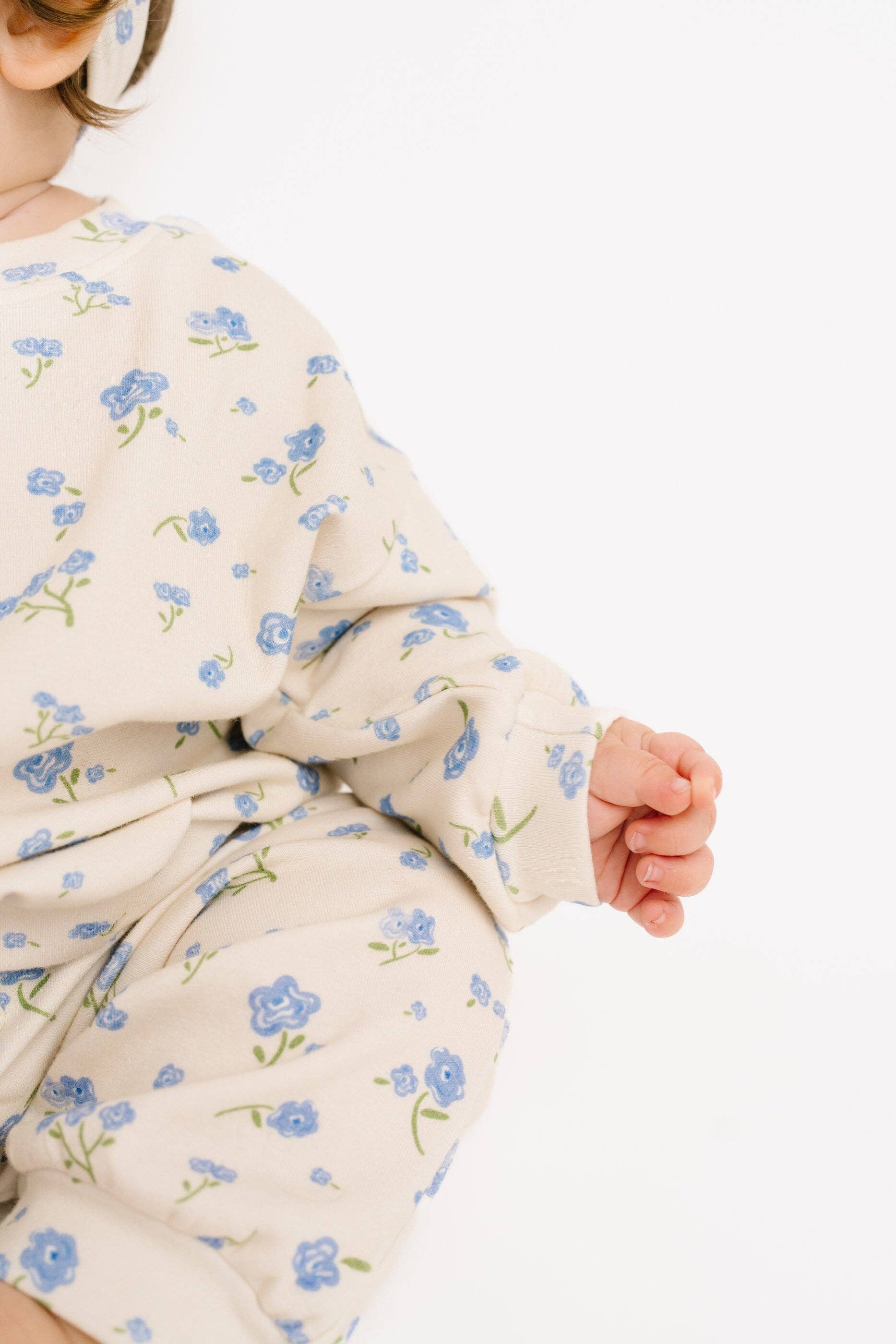 Blue Blooms Sweatsuit: 3T Little One Shop 