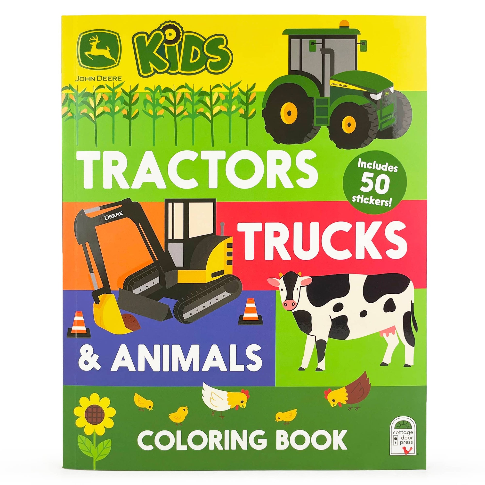 John Deere Kids Tractors, Trucks & Animals Coloring Book Cottage Door Press 