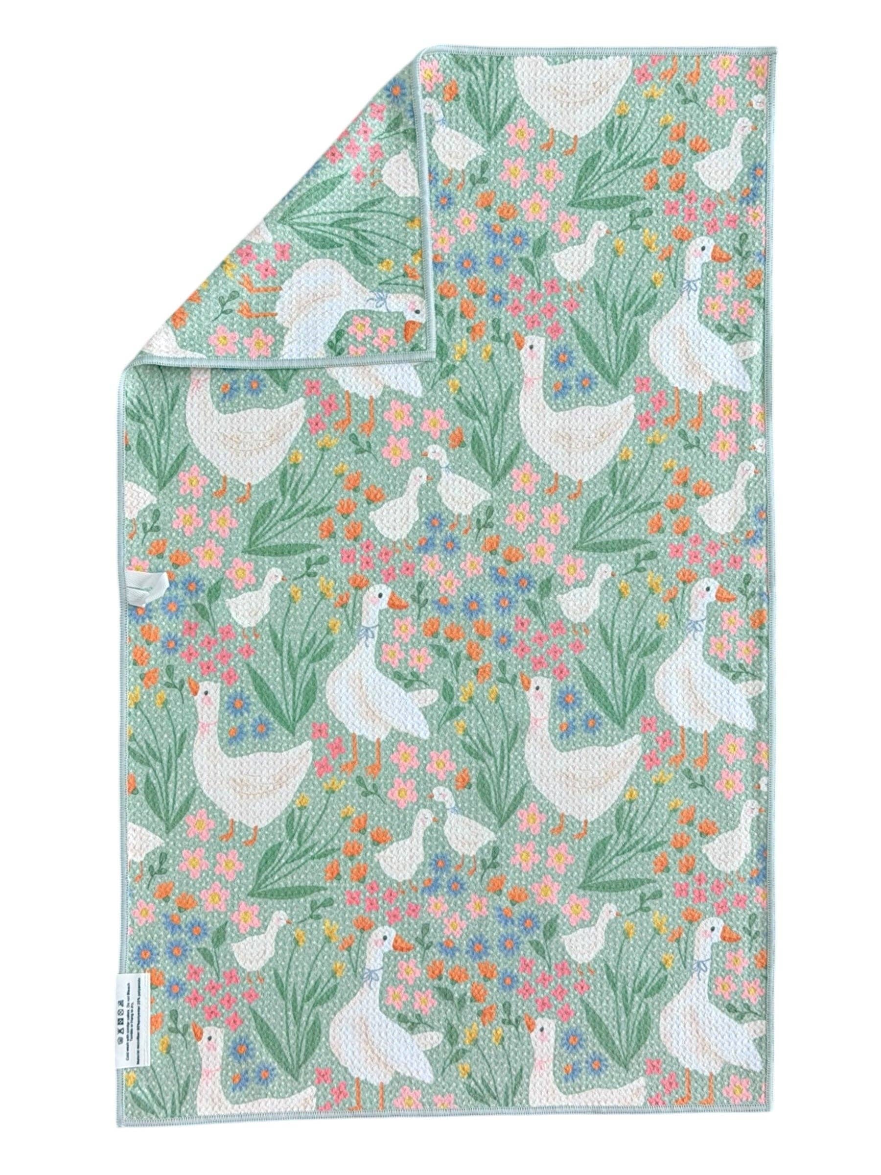 Wildflower Waddle: Double-Sided Hand Towel: Multi / Hand Towel (17 in x 27 in) Crae.Home 