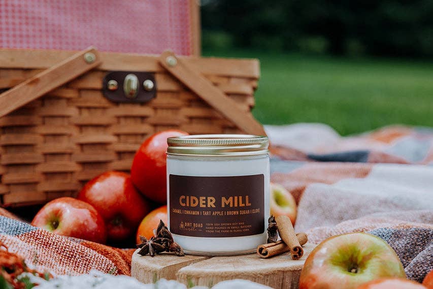 Cider Mill Candle: 8 oz Candle Dirt Road Candle Co 