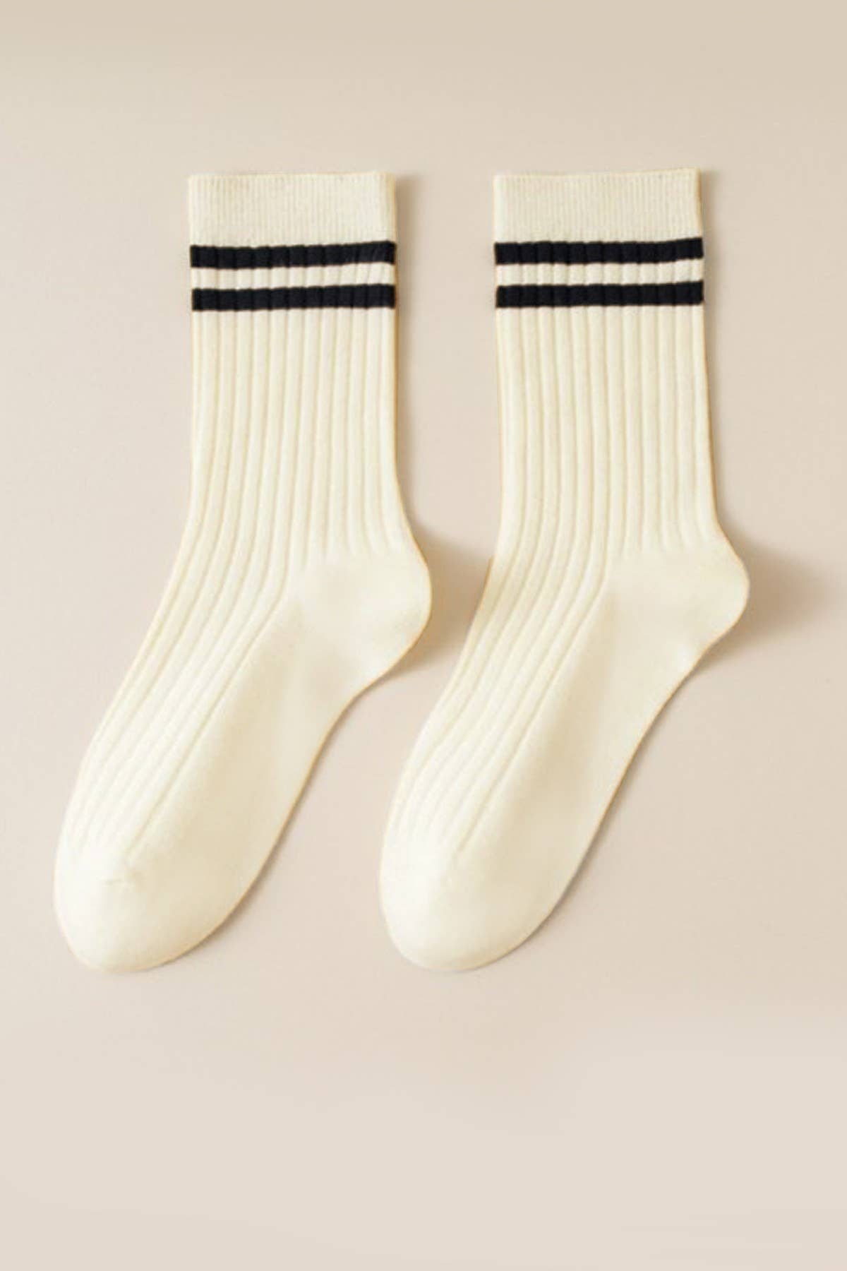 WOMAN STRIPE HALF CREW THROWBACK COTTON SOCKS | 40S02076: Off white JOSSLYN by wall to wall 