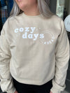 THA Exclusive Cozy Days Ahead Sand Crewneck Sweatshirt Long sleeve The Humming Arrow Boutique 