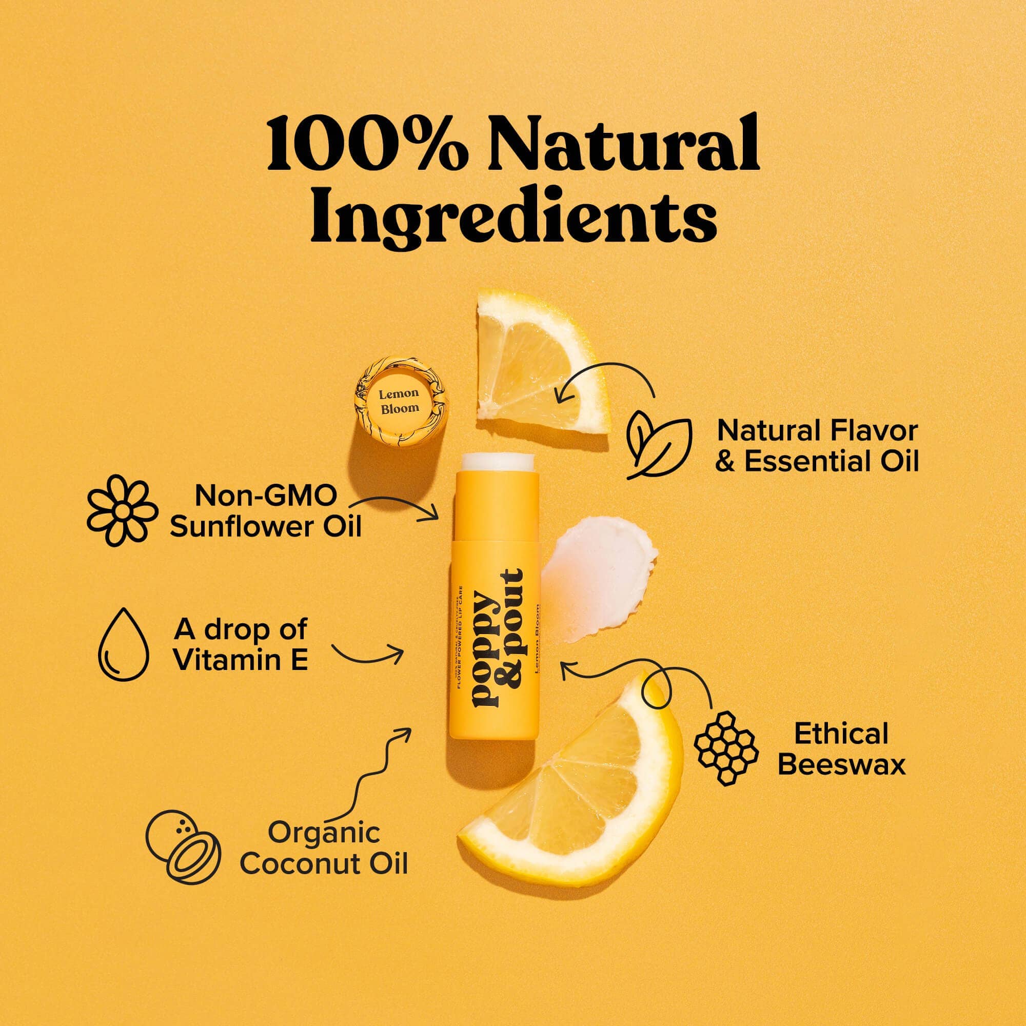 Lip Balm, Lemon Bloom Poppy &amp; Pout 