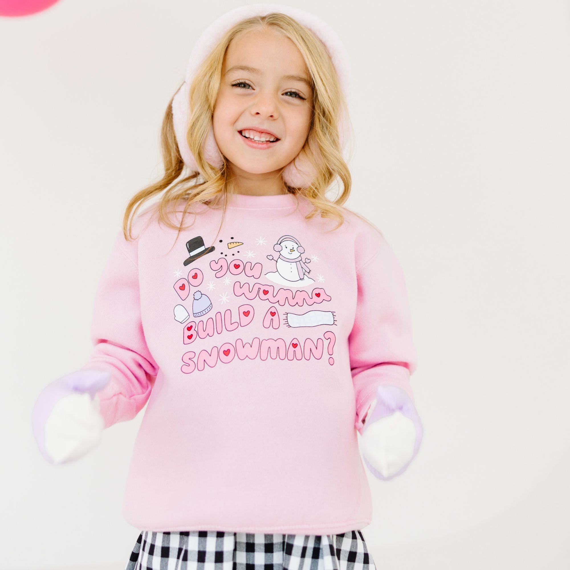 Do you wanna build a snowman Kids Pullover Sweatshirt : Teal / 4T Benny &amp; Ray Apparel 