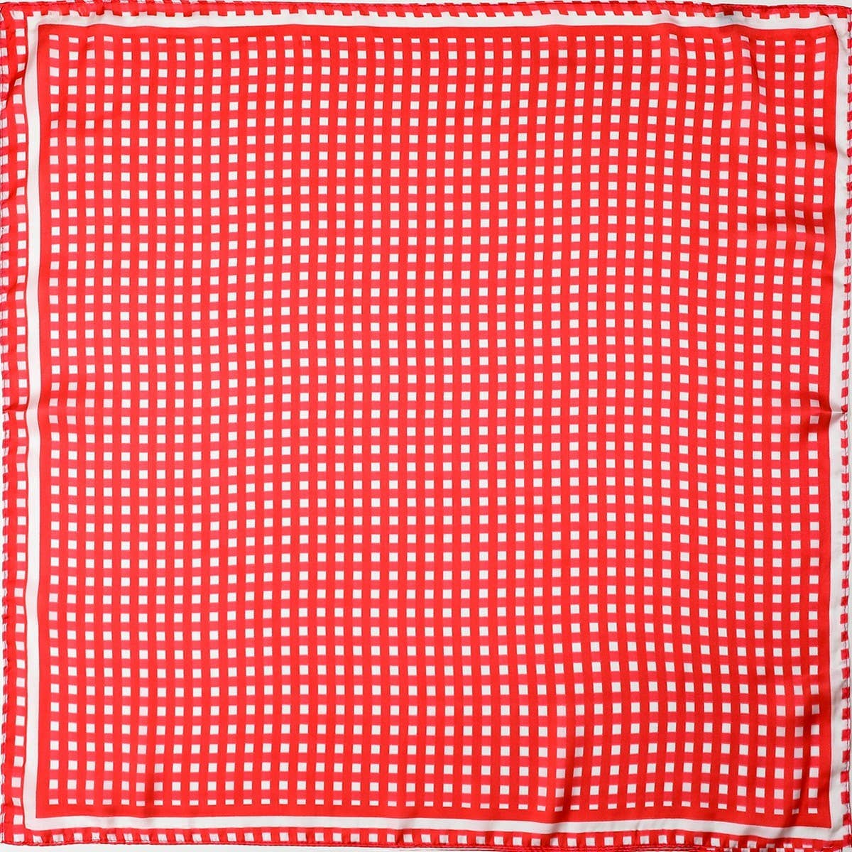 Red Gingham Silk-Finish Square Scarf | 40SC710: Red JOSSLYN by wall to wall 