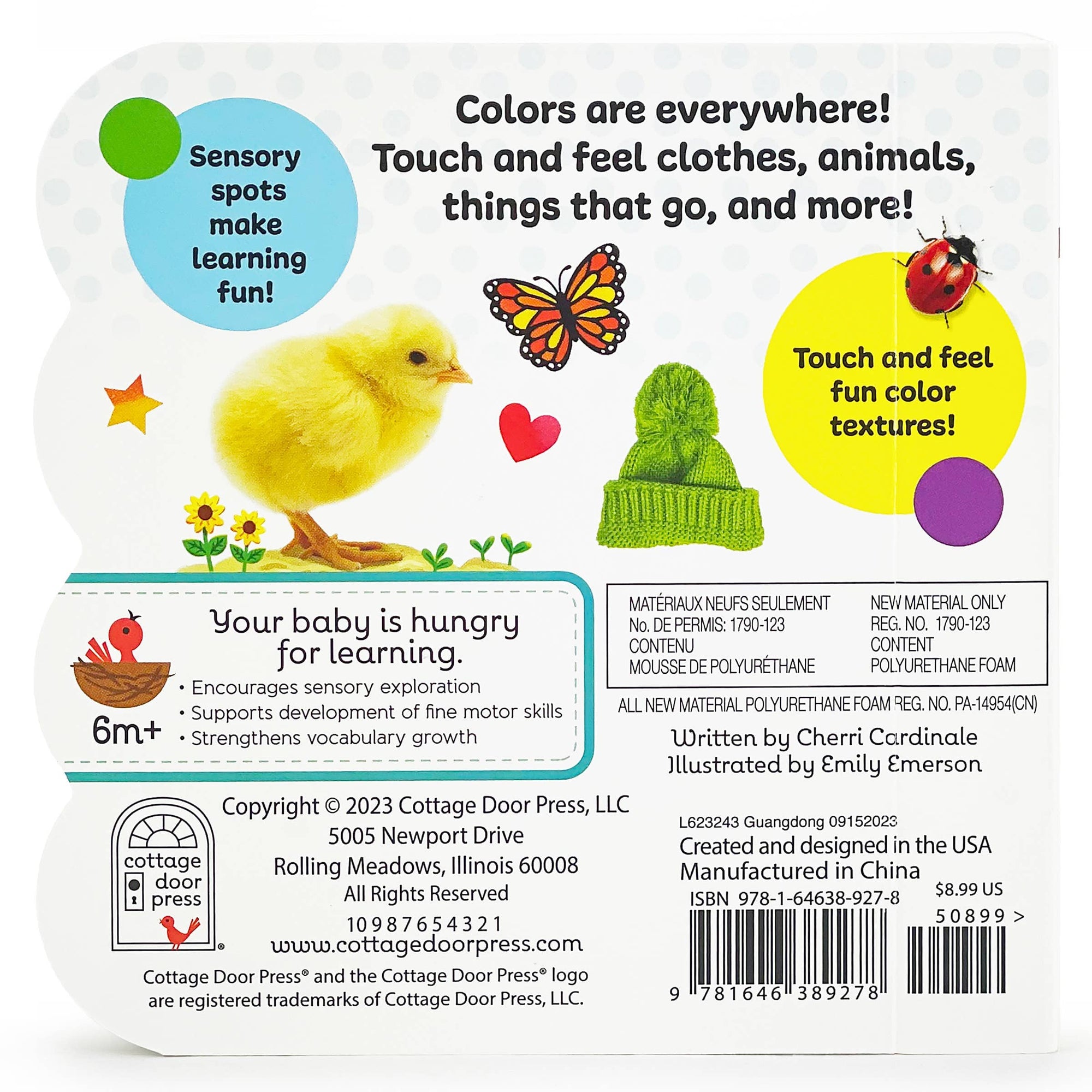Colors Touch &amp; Feel Interactive Board Book Cottage Door Press 