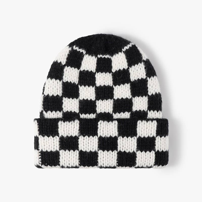 CHECKER SOFT PLUSH BEANIE HAT | 40BN917: TAN JOSSLYN by wall to wall 