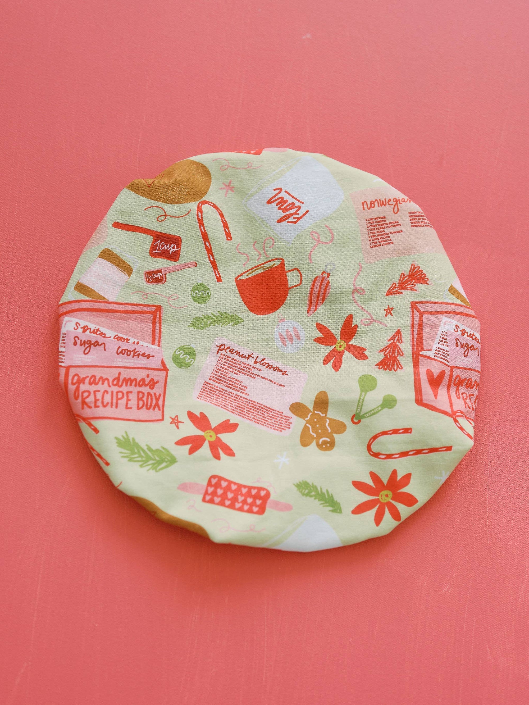 Heirloom Baking 10.5" Bowl Cover | Holiday Baking, Christmas Doe A Deer 