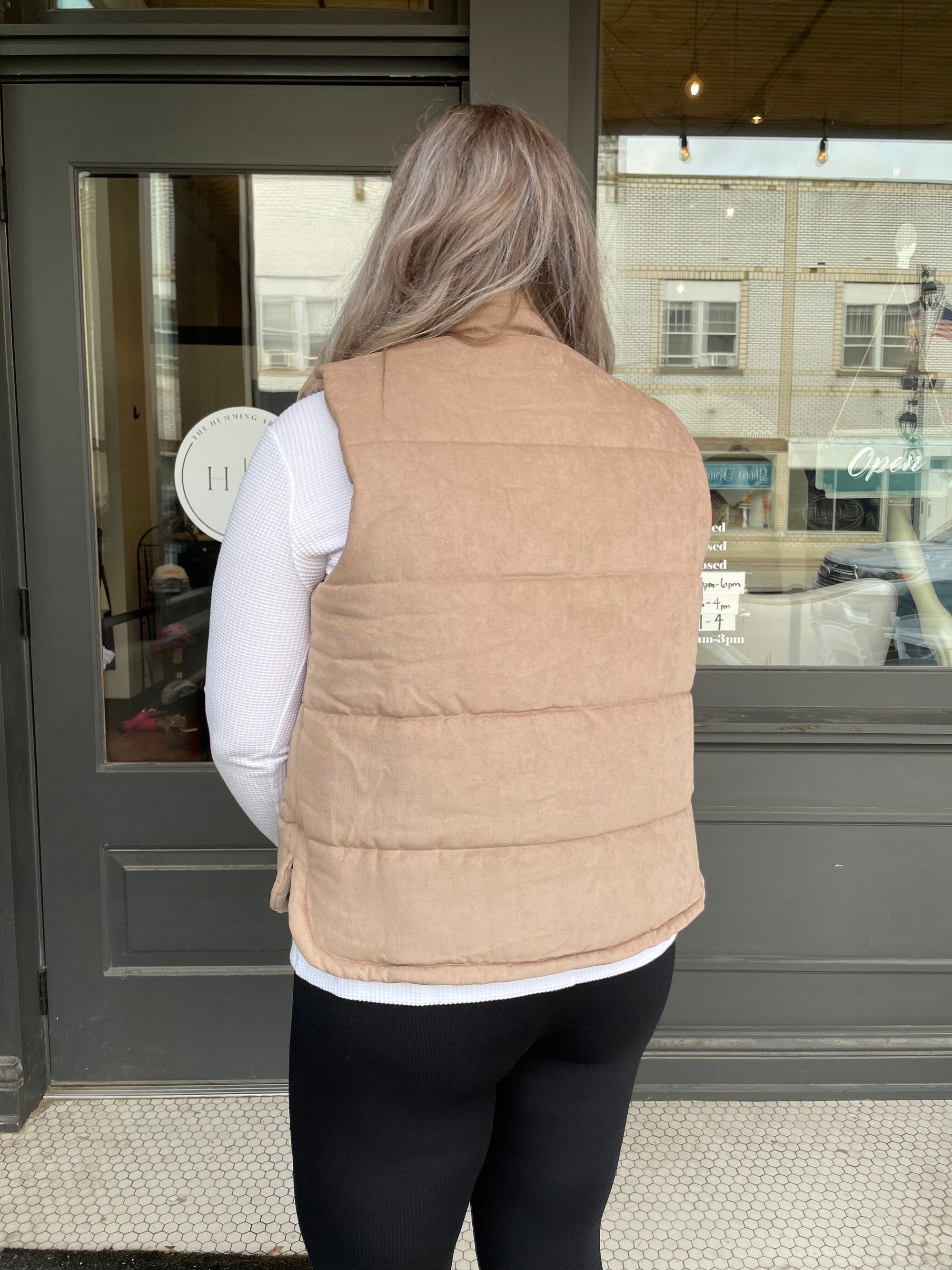 Peyton Taupe Padded Vest Outerwear Be Cool 