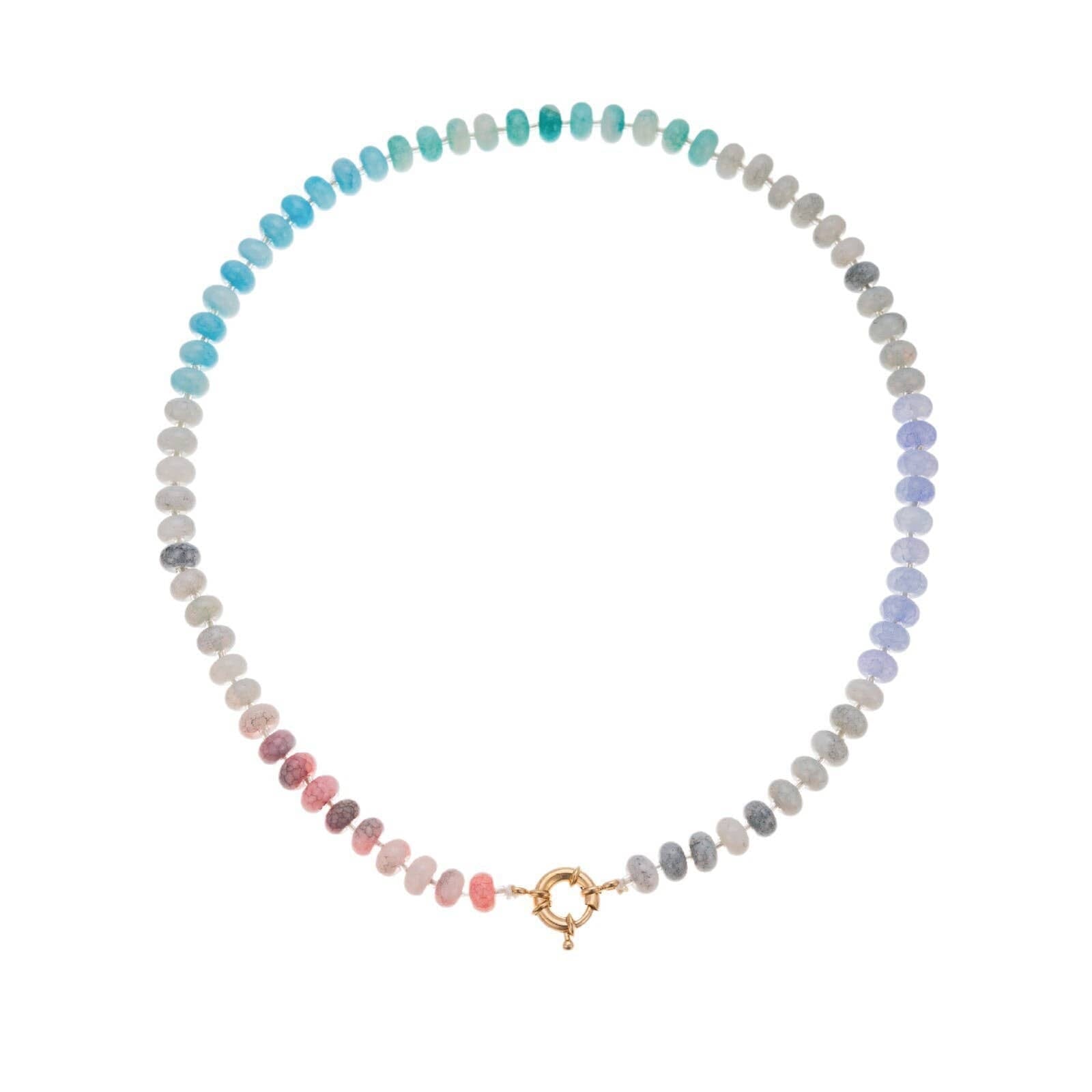 Natural Stone Semi-Precious Glass Mixed Necklace | 40NK9659: B JOSSLYN by wall to wall 