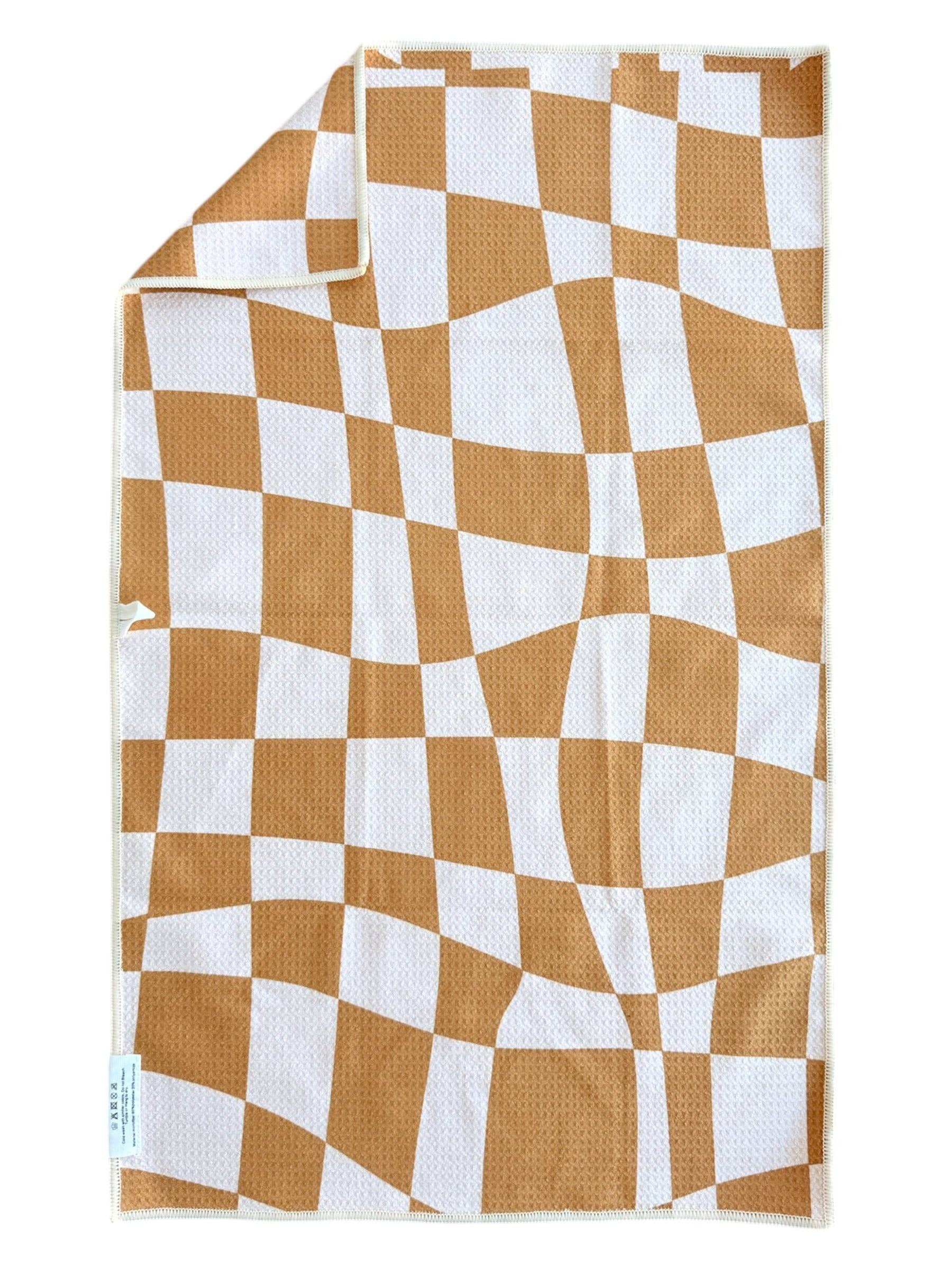Dune: Double-Sided Hand Towel: Brown/Cream / 17x27 in / Hand Towel Crae.Home 
