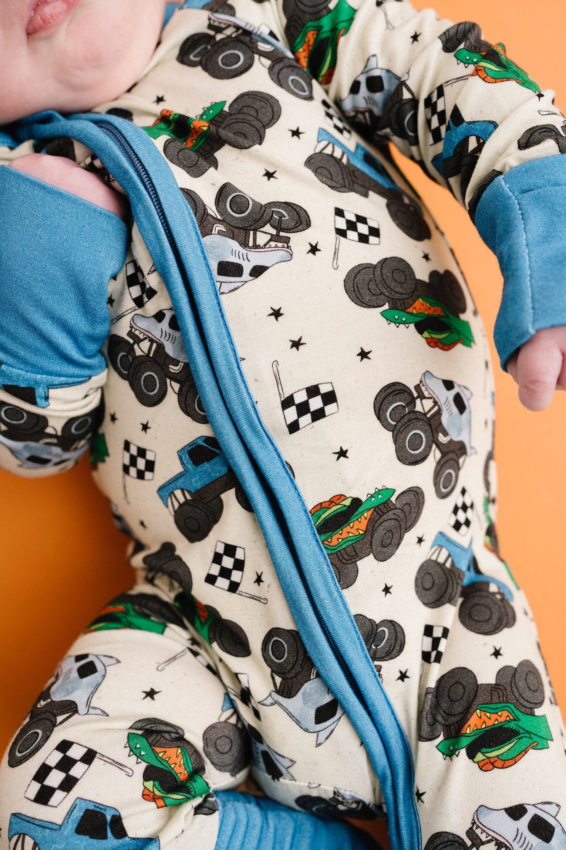 Monster Trucks Bamboo Sleeper: 0-3M Little One Shop 