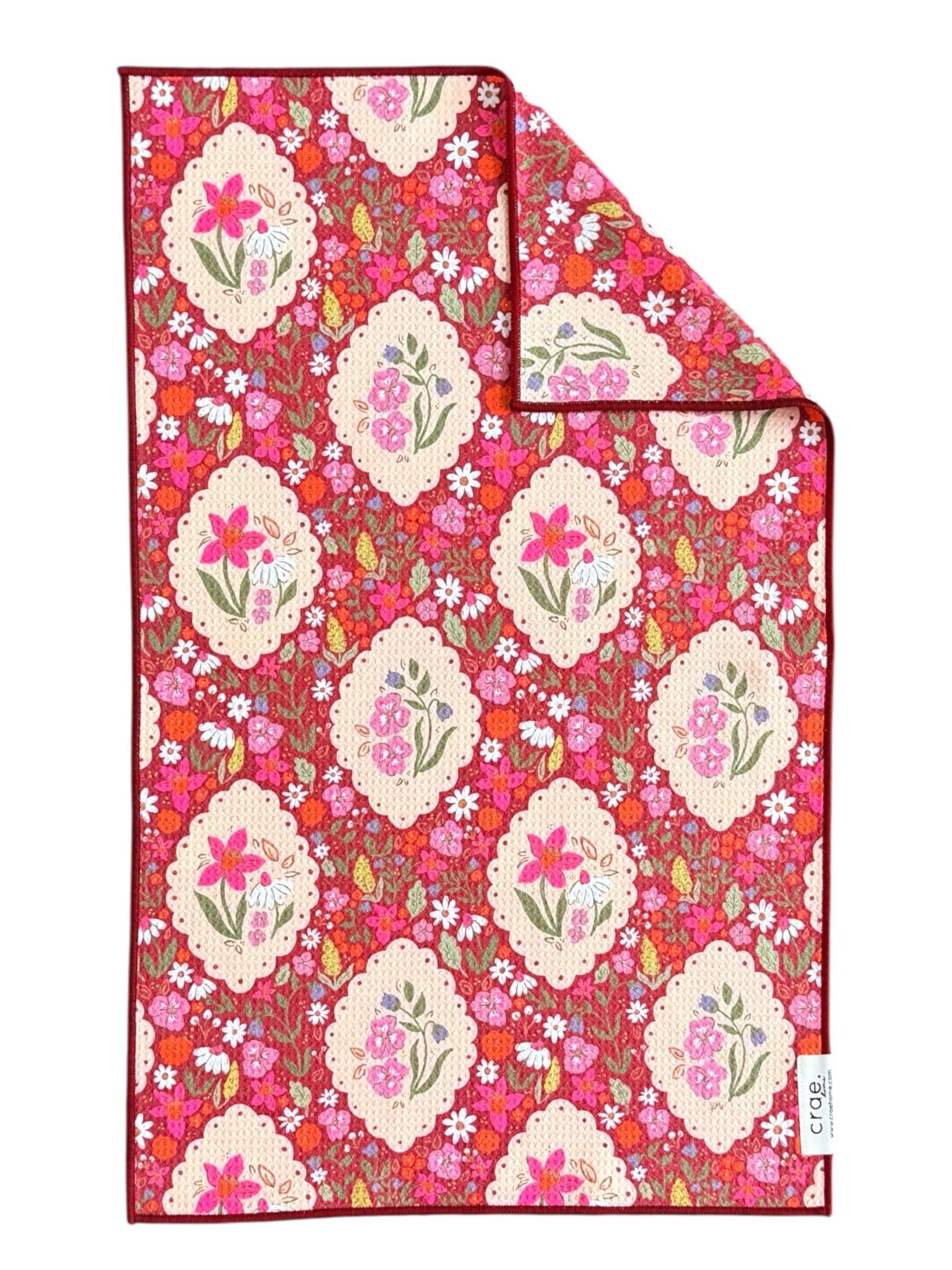 Fairy Grove: Double-Sided Hand Towel: Pink / Hand Towel (17 in x 27 in) Crae.Home 