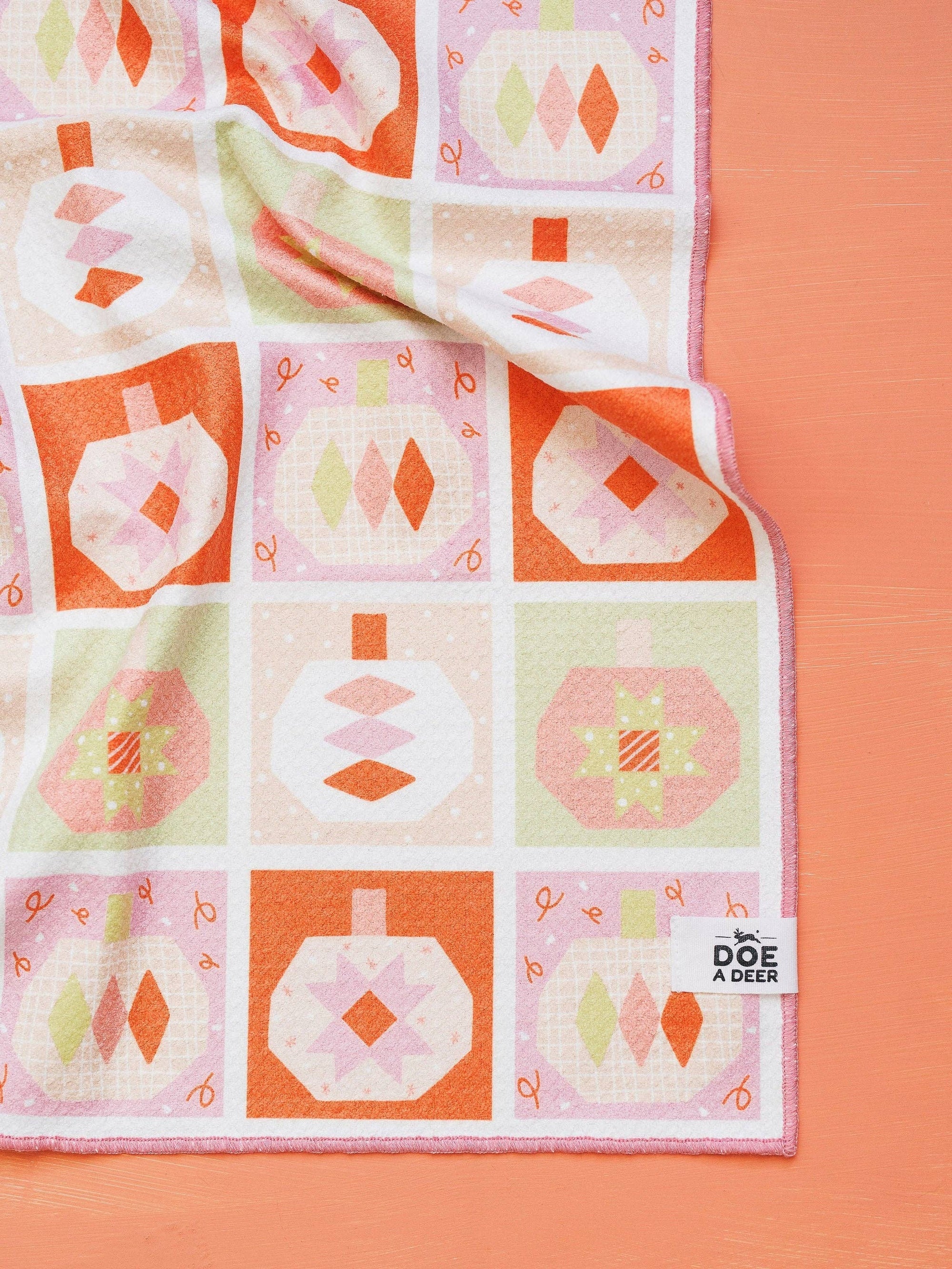 Pumpkin Quilt Waffle Towel | Fall Doe A Deer 