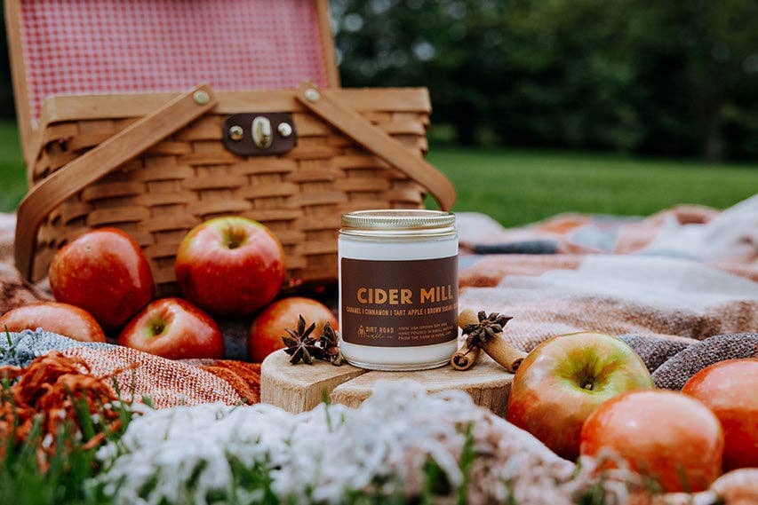 Cider Mill Candle: 8 oz Candle Dirt Road Candle Co 