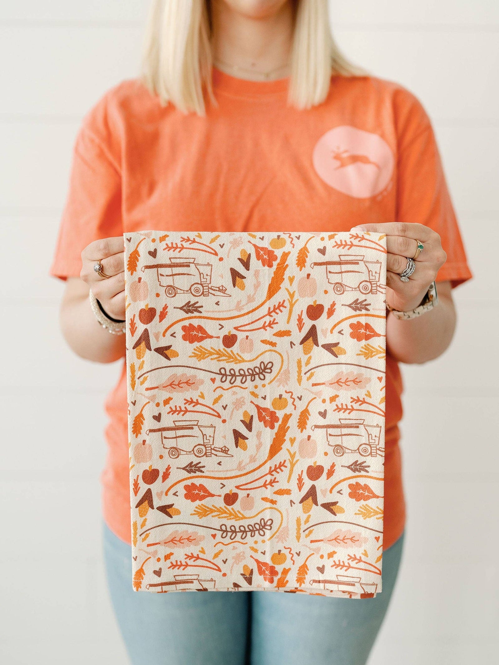 Harvest Full Pattern Flour Sack Towel | Tea Towel, Fall Doe A Deer 