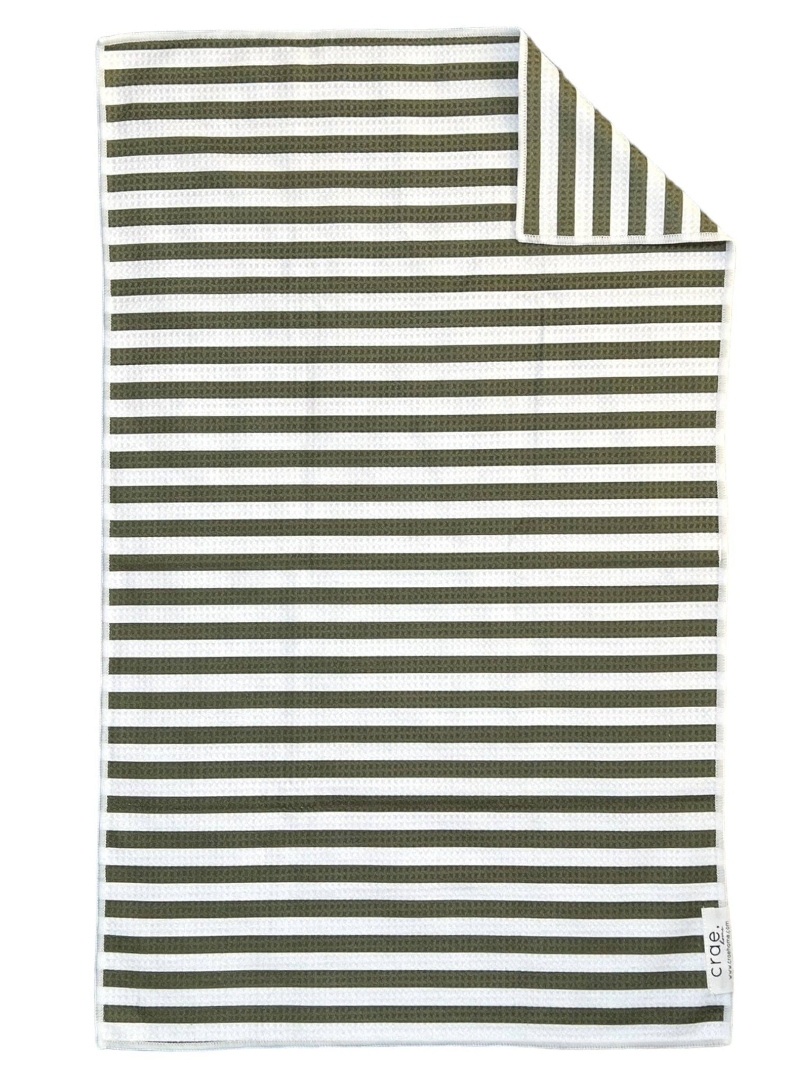 Juniper: Double-Sided Hand Towel: Green/White / 17x27 in / Hand Towel Crae.Home 