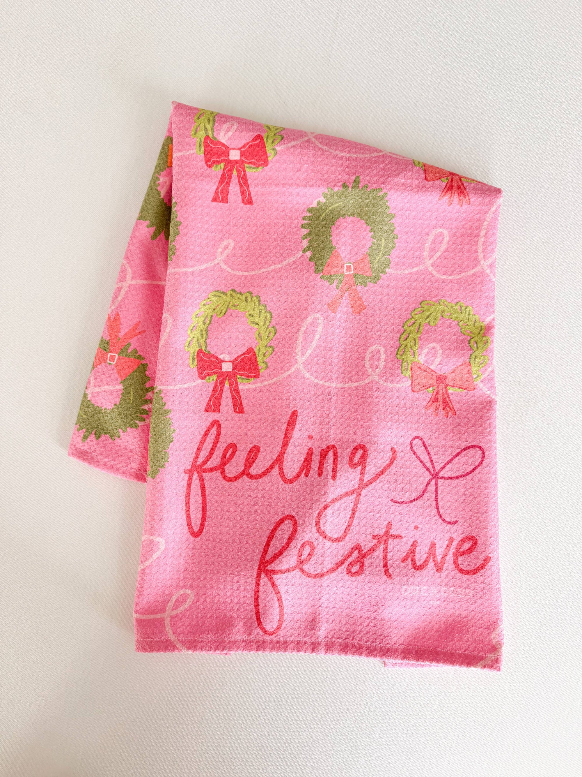 Feeling Festive Waffle Towel | Microfiber | Christmas Doe A Deer 