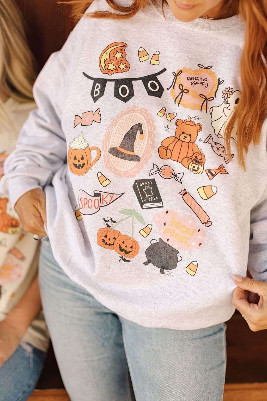 PREORDER | Halloween Charms Grey Crewneck Sweatshirt Long sleeve Chaudoin Creations 