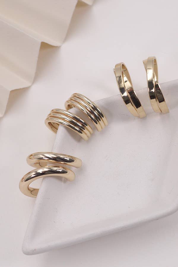 MULTI CLASSIC HOOP TRIO EARRINGS | 31E03865: Gold JOSSLYN by wall to wall 