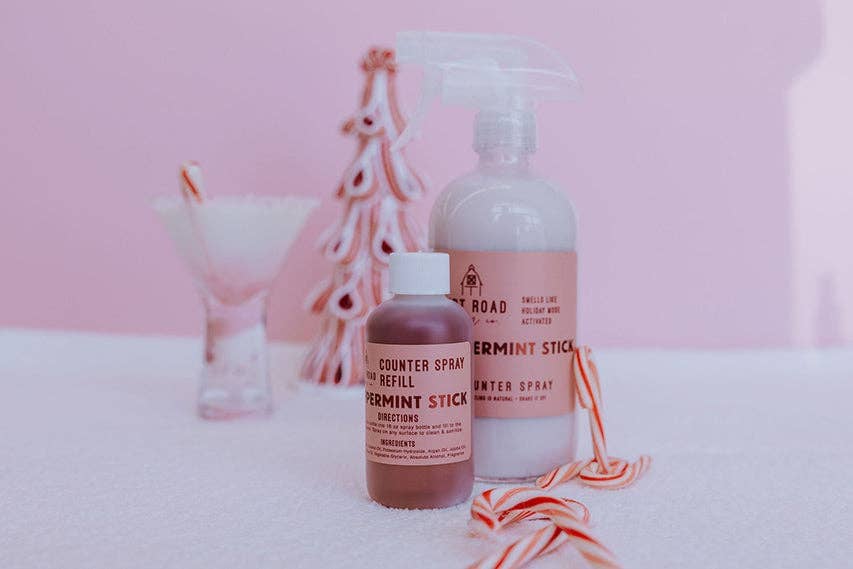 Peppermint Stick Counter Spray: Counter Spray Refill Dirt Road Candle Co 