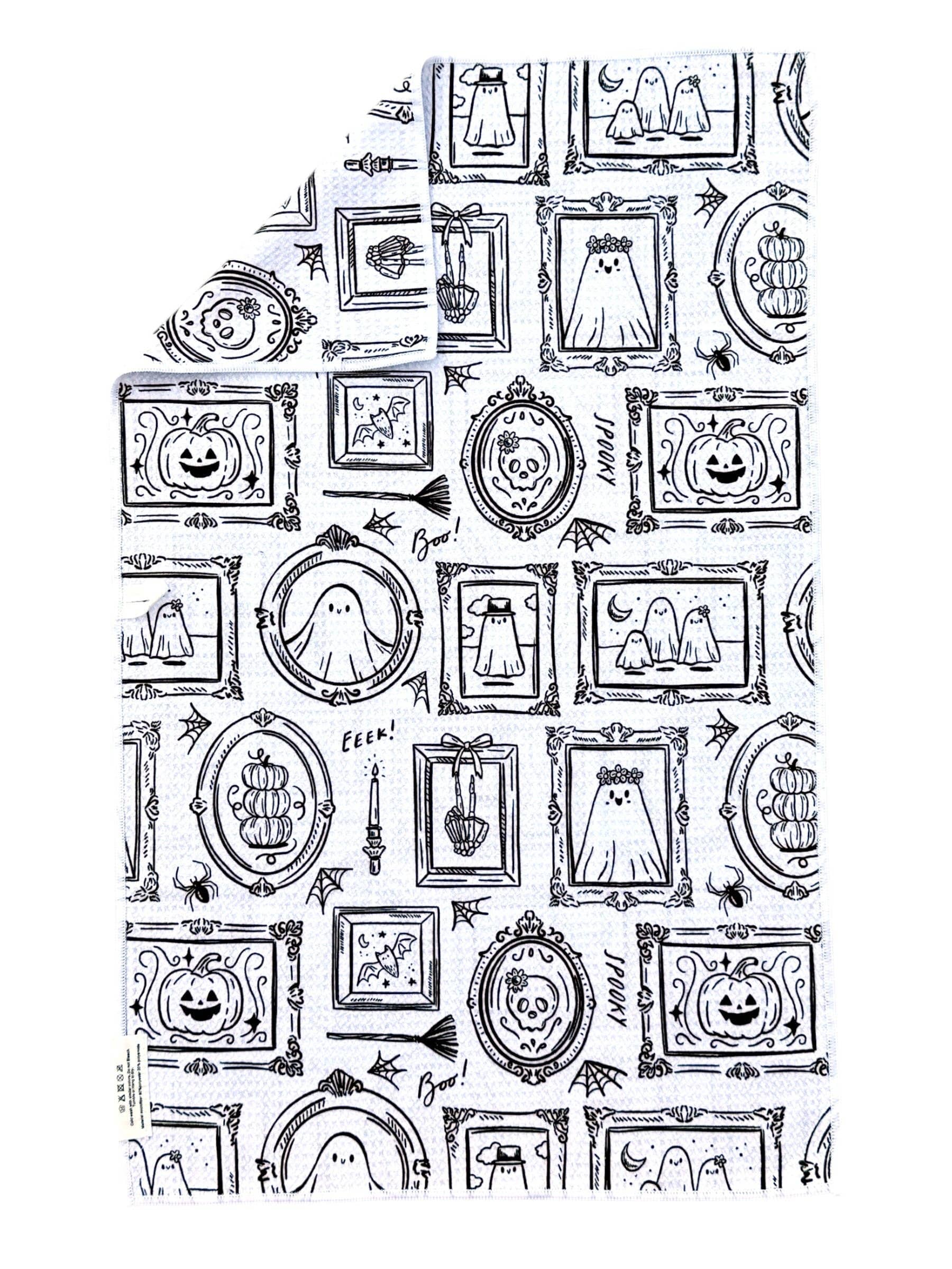Ghostly Gallery: Double-Sided Hand Towel: White / 17x27 in / Hand Towel Crae.Home 