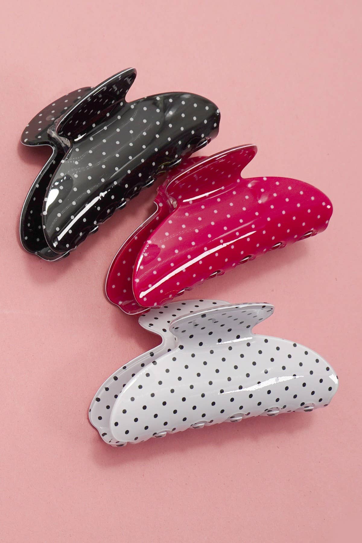 Polka Dot Hair Claw Clip | 40H1081: BLACK JOSSLYN by wall to wall 