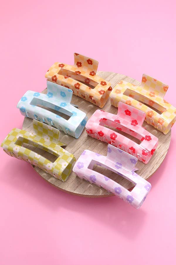 DAISY CHECKER HAIR CLAW CLIPS | 40H727: Brown JOSSLYN by wall to wall 
